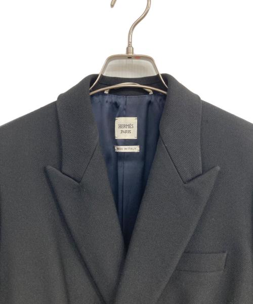 HERMES（エルメス）HERMES (エルメス) ナイロンウールダブルブレストジャケット ブラック サイズ:40の古着・服飾アイテム