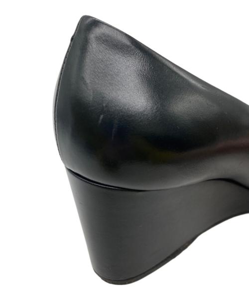 Salvatore Ferragamo（サルヴァトーレ フェラガモ）Salvatore Ferragamo (サルヴァトーレ フェラガモ) ヴァラリボンウェッジソールパンプス ブラック サイズ:5 1/2の古着・服飾アイテム