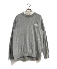sacai（サカイ）の古着「SWITCHED PULLOVER SHIRTS SWEATER」｜グレー×ホワイト