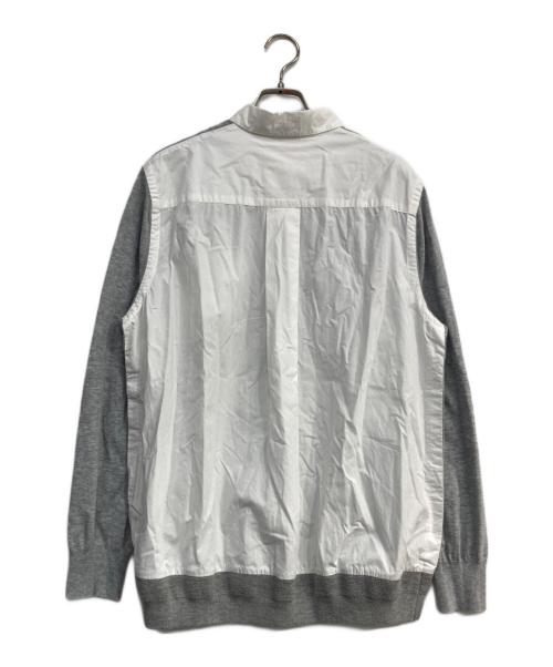 sacai（サカイ）sacai (サカイ) SWITCHED PULLOVER SHIRTS SWEATER グレー×ホワイト サイズ:2の古着・服飾アイテム