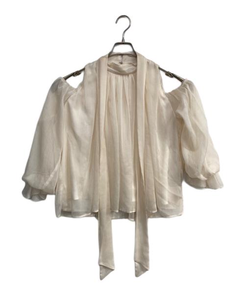 Lily Brown（リリーブラウン）Lily Brown (リリーブラウン) ドレープボウタイシフォンブラウス アイボリー サイズ:ONE　SIZEの古着・服飾アイテム