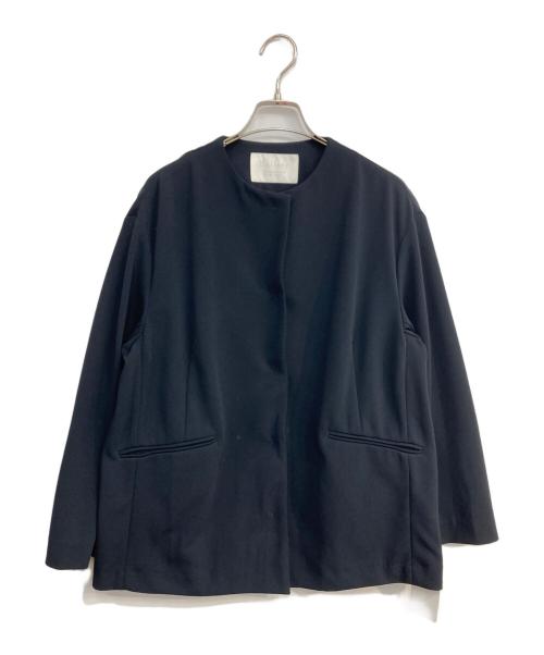 BALLSEY（ボールジィ）BALLSEY (ボールジィ) ジョーゼットジャージー ノーカラージャケット ネイビー サイズ:36 未使用品の古着・服飾アイテム