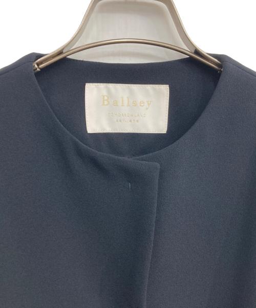 BALLSEY（ボールジィ）BALLSEY (ボールジィ) ジョーゼットジャージー ノーカラージャケット ネイビー サイズ:36 未使用品の古着・服飾アイテム