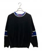 SUPREMEシュプリーム）の古着「Stripe Chenille Sweater」｜ブラック×ブルー
