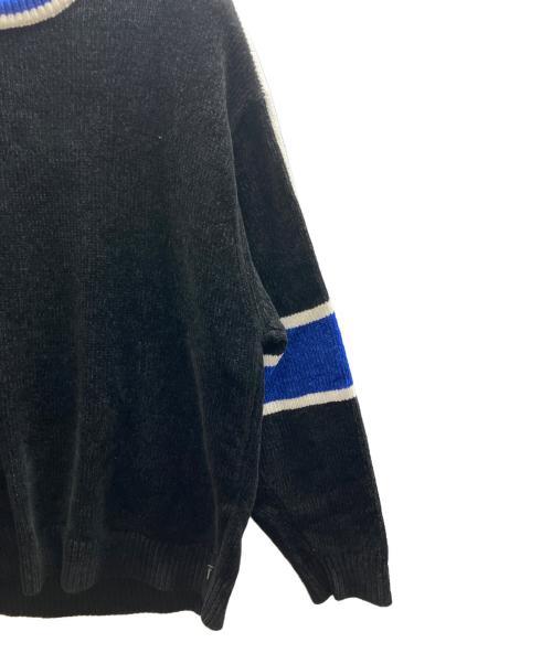 SUPREME（シュプリーム）SUPREME (シュプリーム) Stripe Chenille Sweater ブラック×ブルー サイズ:Mの古着・服飾アイテム
