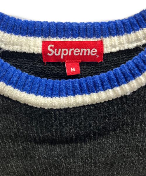 SUPREME（シュプリーム）SUPREME (シュプリーム) Stripe Chenille Sweater ブラック×ブルー サイズ:Mの古着・服飾アイテム