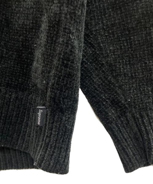 SUPREME（シュプリーム）SUPREME (シュプリーム) Stripe Chenille Sweater ブラック×ブルー サイズ:Mの古着・服飾アイテム