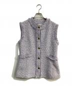 BALLSEYボールジィ）の古着「シークインツイード クルーネックジレ」｜パープル