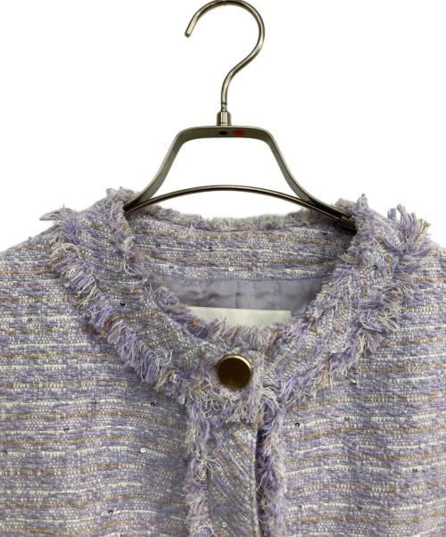 BALLSEY（ボールジィ）BALLSEY (ボールジィ) シークインツイード クルーネックジレ パープル サイズ:36の古着・服飾アイテム