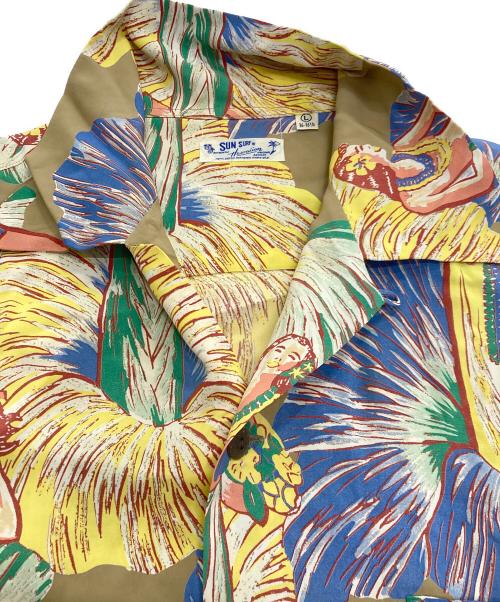 Sun Surf（サンサーフ）Sun Surf (サンサーフ) アロハシャツ ブルー×イエロー サイズ:Lの古着・服飾アイテム