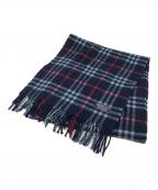 Burberry'sバーバリーズ）の古着「カシミヤチェックマフラー」｜ネイビー