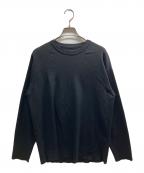 BATONERバトナ―）の古着「32G SMOOTH WOOL CREW NECK」｜ブラック