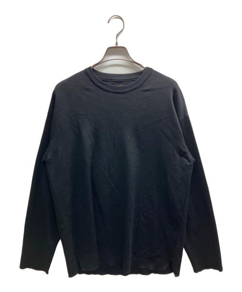BATONER（バトナ―）BATONER (バトナ―) 32G SMOOTH WOOL CREW NECK ブラック サイズ:3の古着・服飾アイテム