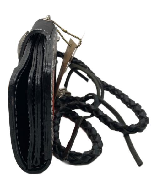 DEGNER（デグナー）DEGNER (デグナー) 花山レザー切り替えウォレット ブラック×レッドの古着・服飾アイテム