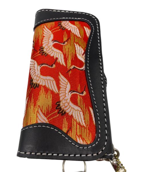 DEGNER（デグナー）DEGNER (デグナー) 花山レザー切り替えウォレット ブラック×レッドの古着・服飾アイテム