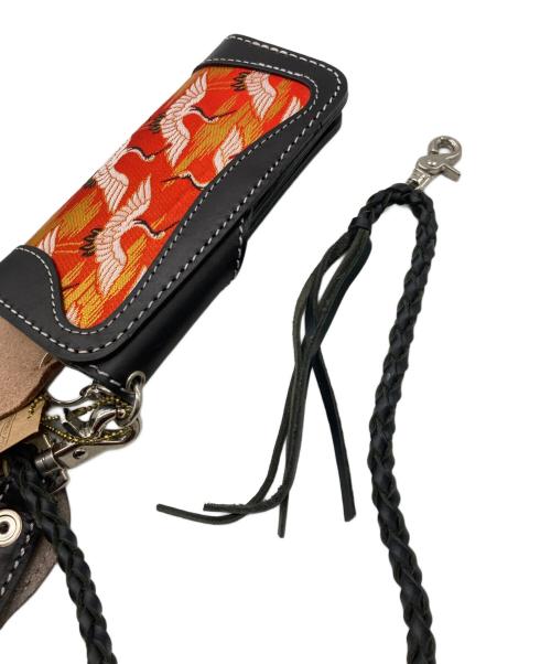 DEGNER（デグナー）DEGNER (デグナー) 花山レザー切り替えウォレット ブラック×レッドの古着・服飾アイテム