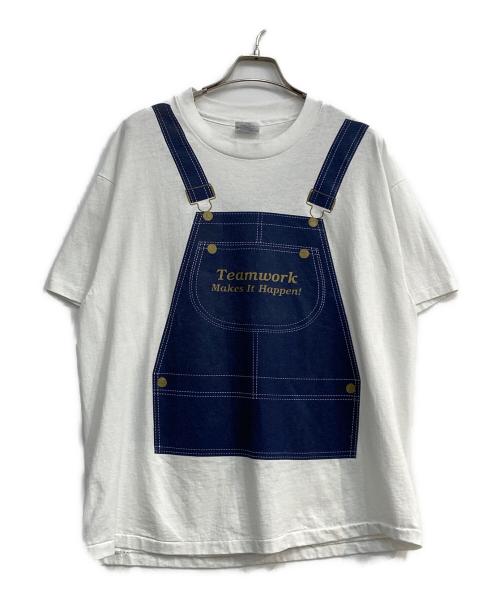 Hanes（ヘインズ）Hanes (ヘインズ) オーバーオールTEE ホワイト×ネイビー サイズ:XLの古着・服飾アイテム