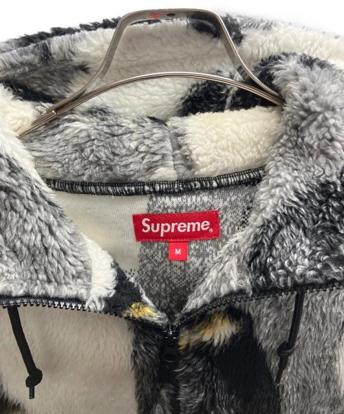 SUPREME（シュプリーム）SUPREME (シュプリーム) Penguins Hooded Fleece Jacket ホワイト×グレー サイズ:Mの古着・服飾アイテム