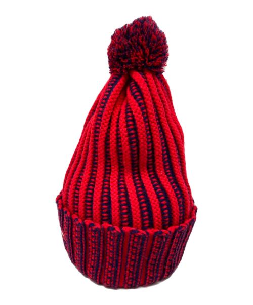 SUPREME（シュプリーム）SUPREME (シュプリーム) Contrast Stripe Beanie box logo レッドの古着・服飾アイテム