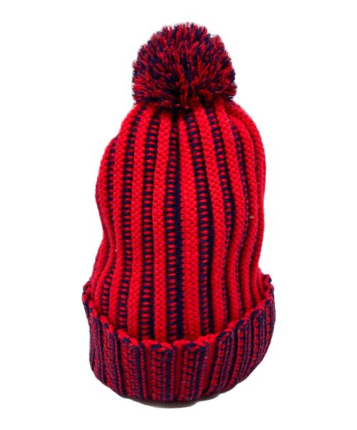 SUPREME（シュプリーム）SUPREME (シュプリーム) Contrast Stripe Beanie box logo レッドの古着・服飾アイテム