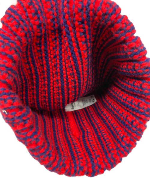 SUPREME（シュプリーム）SUPREME (シュプリーム) Contrast Stripe Beanie box logo レッドの古着・服飾アイテム
