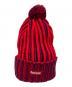 SUPREME（シュプリーム）の古着「Contrast Stripe Beanie box logo」｜レッド