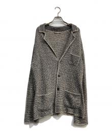 Cruciani（クルチアーニ）の古着「ローゲージニットジャケット」｜ベージュ×ネイビー