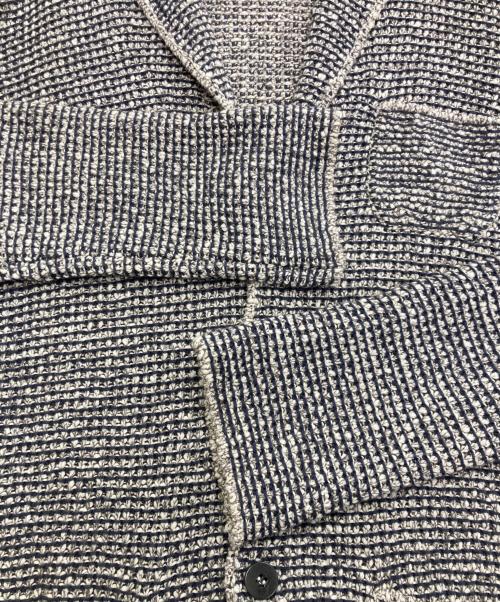 Cruciani（クルチアーニ）Cruciani (クルチアーニ) ローゲージニットジャケット ベージュ×ネイビー サイズ:48の古着・服飾アイテム