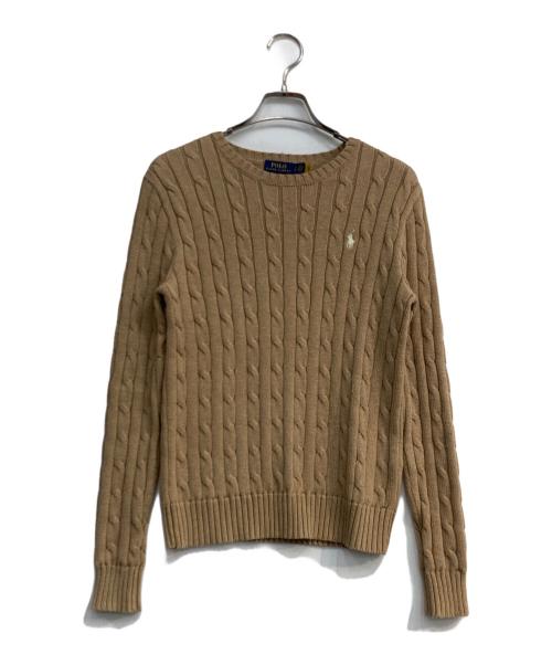 POLO RALPH LAUREN（ポロ・ラルフローレン）POLO RALPH LAUREN (ポロ・ラルフローレン) ケーブルニット ブラウン サイズ:Sの古着・服飾アイテム