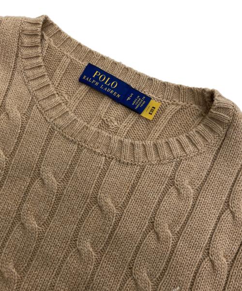 POLO RALPH LAUREN（ポロ・ラルフローレン）POLO RALPH LAUREN (ポロ・ラルフローレン) ケーブルニット ブラウン サイズ:Sの古着・服飾アイテム