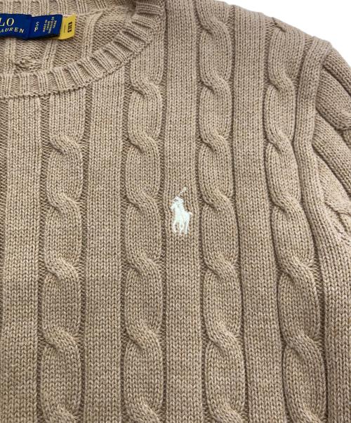 POLO RALPH LAUREN（ポロ・ラルフローレン）POLO RALPH LAUREN (ポロ・ラルフローレン) ケーブルニット ブラウン サイズ:Sの古着・服飾アイテム