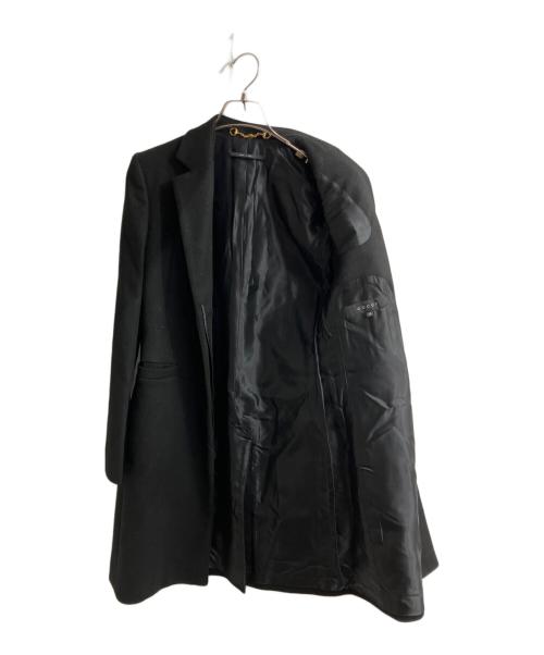 GUCCI（グッチ）GUCCI (グッチ) ウール比翼チェスターコート ブラック サイズ:Mの古着・服飾アイテム