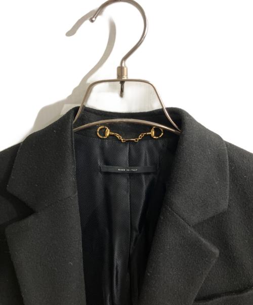 GUCCI（グッチ）GUCCI (グッチ) ウール比翼チェスターコート ブラック サイズ:Mの古着・服飾アイテム