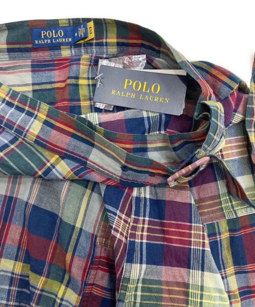 POLO RALPH LAUREN（ポロ・ラルフローレン）POLO RALPH LAUREN (ポロ・ラルフローレン) アシンメトリーチェック柄巻きスカート ネイビー サイズ:Ｍ 未使用品の古着・服飾アイテム