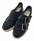 ANTEPRIMAアンテプリマ）の古着「フリルスリッポンスニーカー」｜ブラック