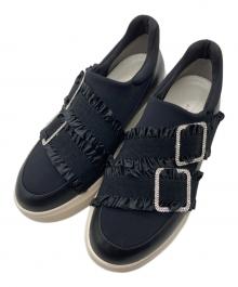 ANTEPRIMA（アンテプリマ）の古着「フリルスリッポンスニーカー」｜ブラック