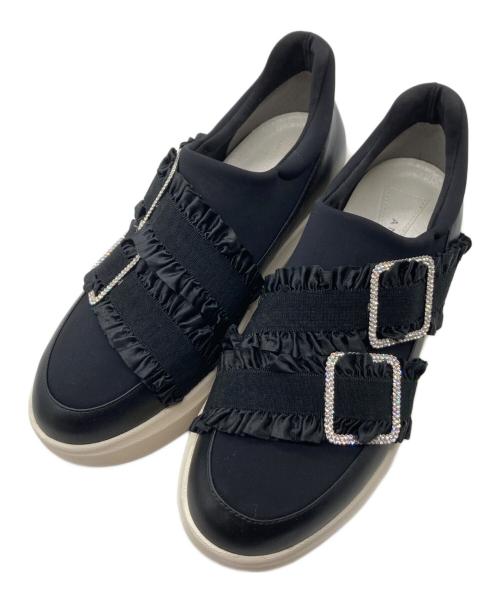 ANTEPRIMA（アンテプリマ）ANTEPRIMA (アンテプリマ) フリルスリッポンスニーカー ブラック サイズ:Lの古着・服飾アイテム