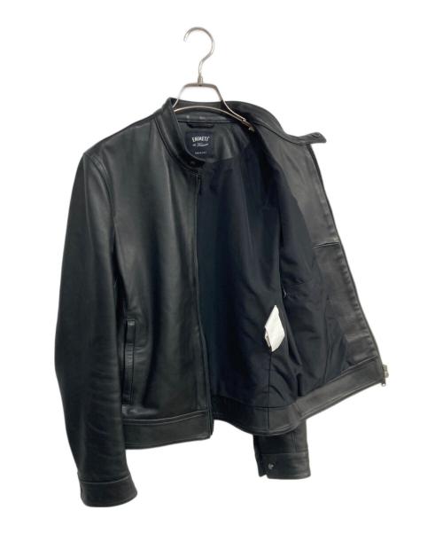 EMMETI（エンメティ）EMMETI (エンメティ) シングルライダースレザージャケット ブラック サイズ:44の古着・服飾アイテム