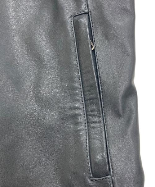 EMMETI（エンメティ）EMMETI (エンメティ) シングルライダースレザージャケット ブラック サイズ:44の古着・服飾アイテム