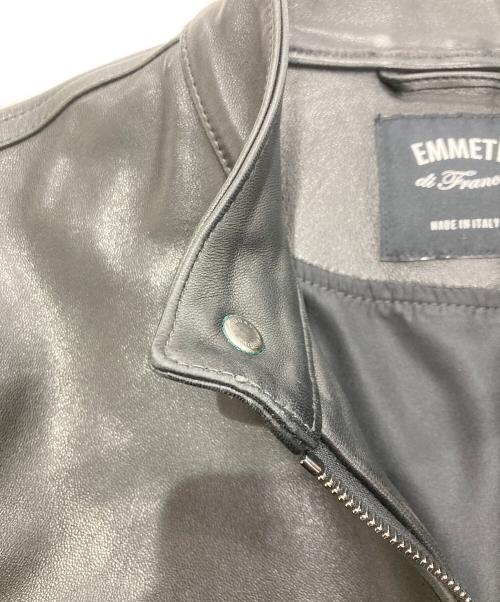EMMETI（エンメティ）EMMETI (エンメティ) シングルライダースレザージャケット ブラック サイズ:44の古着・服飾アイテム