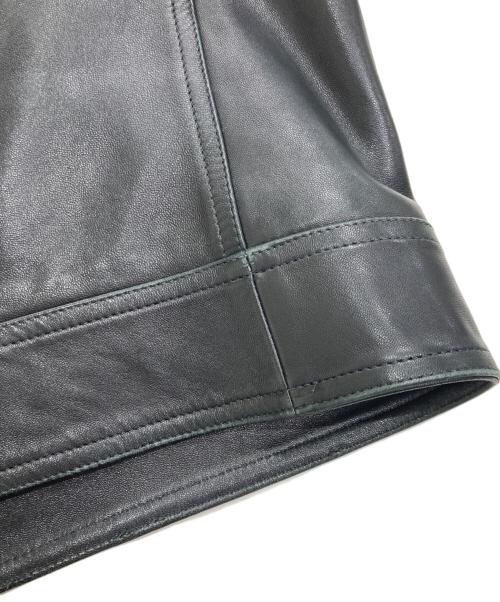 EMMETI（エンメティ）EMMETI (エンメティ) シングルライダースレザージャケット ブラック サイズ:44の古着・服飾アイテム