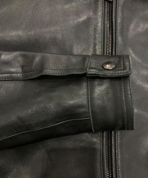 EMMETI（エンメティ）EMMETI (エンメティ) シングルライダースレザージャケット ブラック サイズ:44の古着・服飾アイテム