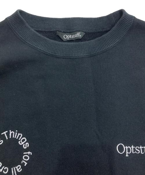 OPTSTUFF（オプトスタフ）OPTSTUFF (オプトスタフ) CREWNECK SWEAT SHIRT ブラック サイズ:Lの古着・服飾アイテム