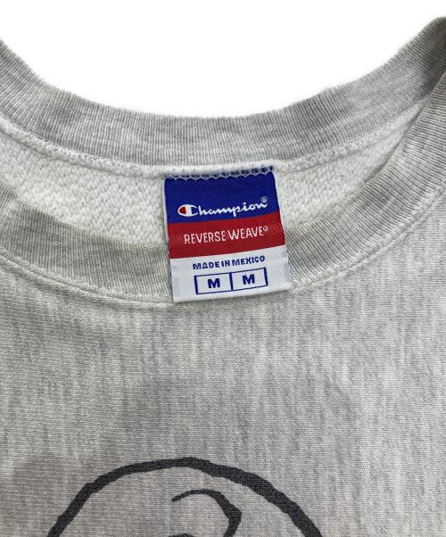 Champion（チャンピオン）Champion (チャンピオン) PEANUTS (ピーナッツ) REVERSE WEAVEプリントスウェット グレー サイズ:Mの古着・服飾アイテム