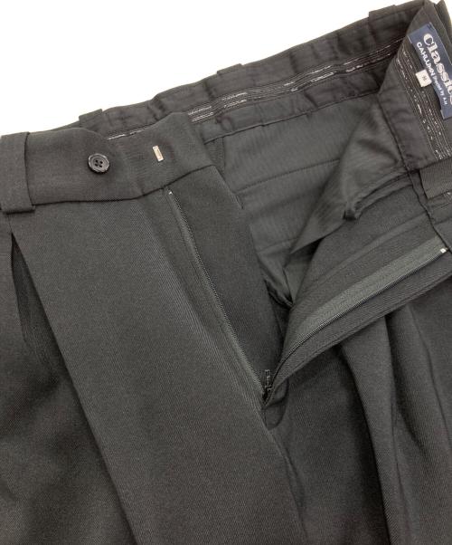 CAHLUMN（カウラム）CAHLUMN (カウラム) Polyester 1 Tuck Slacks Pant ブラック サイズ:Ｍの古着・服飾アイテム