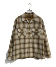 PENDLETON×Subculture×BerBerJin（ペンドルトン×サブカルチャー×ベンベルジン）の古着「オンブレチェックオープンカラーシャツ」｜ベージュ