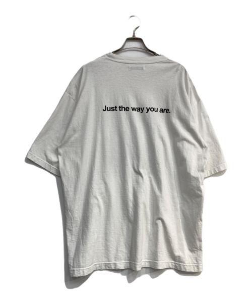 MINEDENIM（マインデニム）MINEDENIM (マインデニム) Monochrome Two tone Face Crewneck T-SH - ホワイト サイズ:XLの古着・服飾アイテム