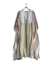 ne quittez pas（ヌキテパ）の古着「コットンマルチストライプワンピース」｜マルチカラー