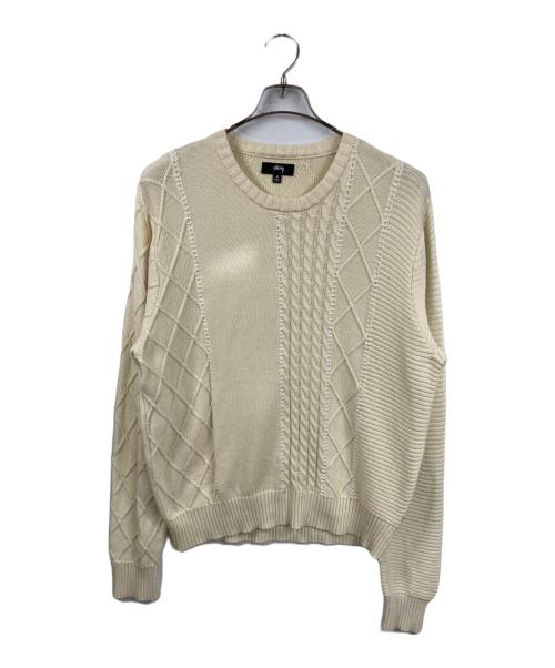 stussy（ステューシー）stussy (ステューシー) Patchwork  sweater ベージュ サイズ:Mの古着・服飾アイテム