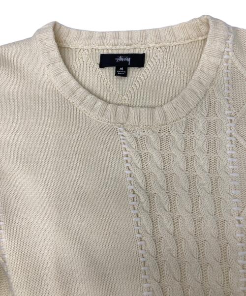 stussy（ステューシー）stussy (ステューシー) Patchwork  sweater ベージュ サイズ:Mの古着・服飾アイテム